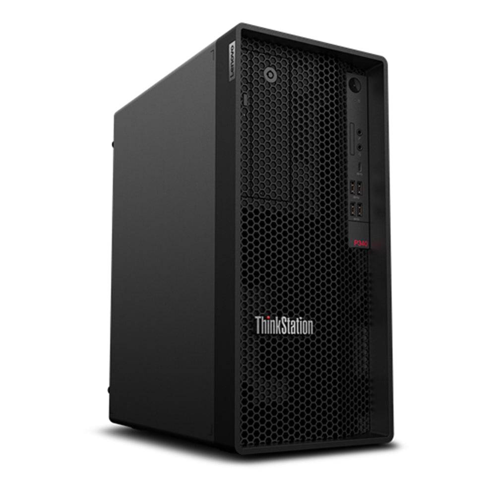 Lenovo ThinkStation P340 Tower con design compatto e griglia frontale nera, ideale per professionisti e aziende. Lenovo ThinkStation P340 Tower con design compatto e griglia frontale nera, ideale per professionisti e aziende.